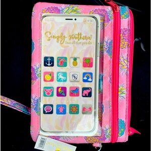 Simply southern phone wristlet pink